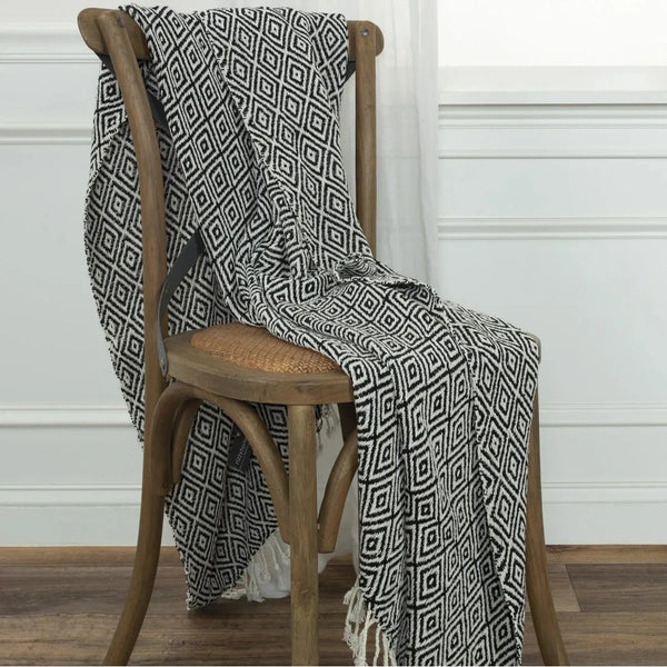 Rio Diamond Pattern Cotton Throw Blanket-Throw Blankets-LOOMLAN-LOOMLAN