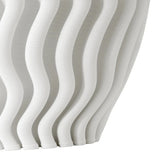 Ripple White 3-D Printed Porcelain Vase-Vases & Jars-Currey & Co-LOOMLAN