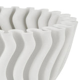 Ripple White 3-D Printed Porcelain Vase-Vases & Jars-Currey & Co-LOOMLAN