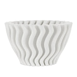 Ripple White 3-D Printed Porcelain Vase-Vases & Jars-Currey & Co-LOOMLAN