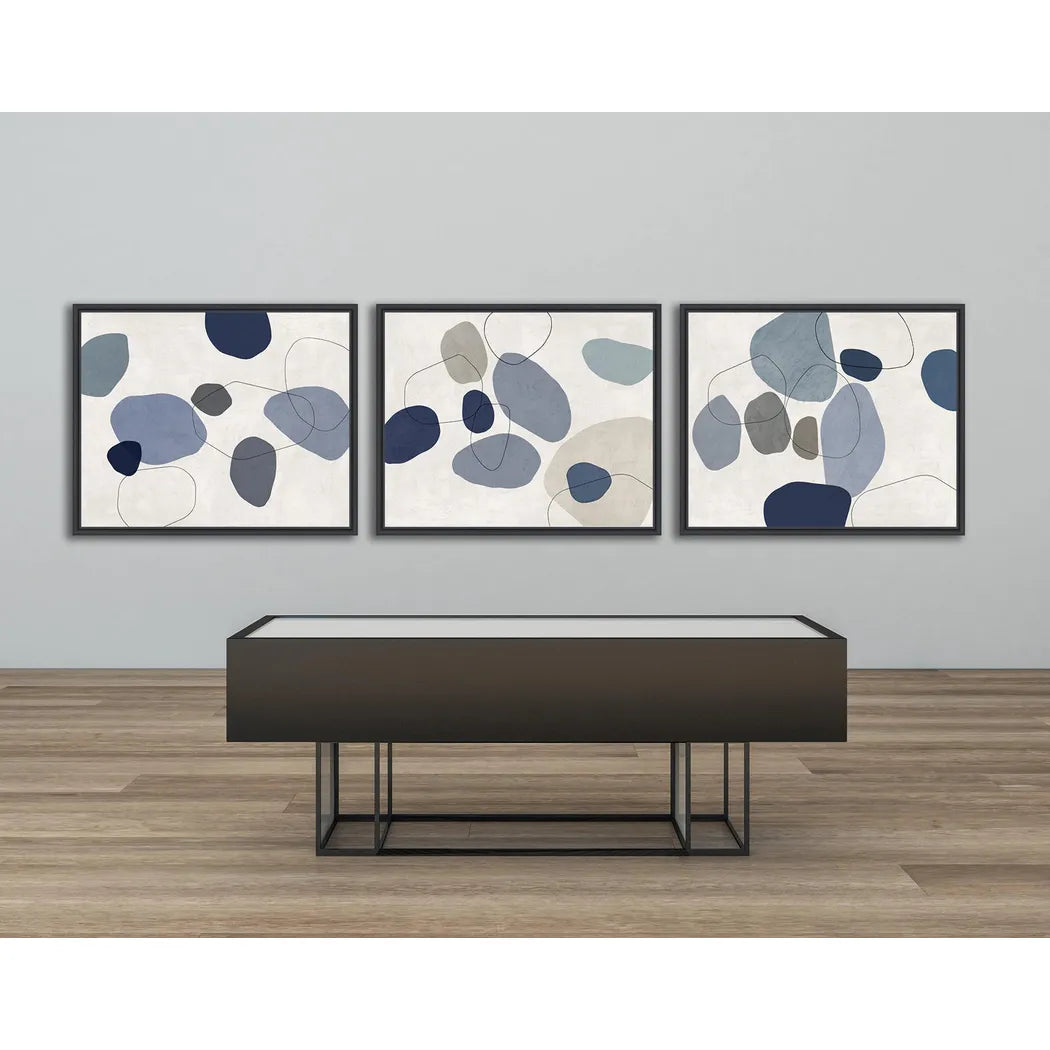 River Stones Blue I Artwork d Canvas Floating