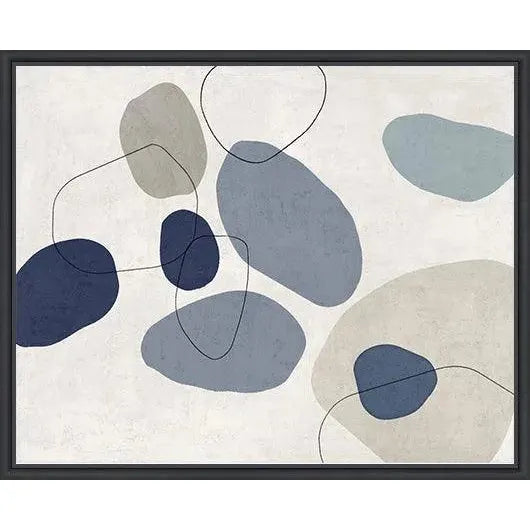 River Stones Blue II Artwork d Canvas Floating