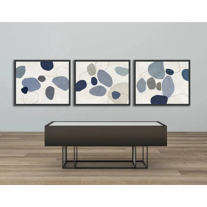 River Stones Blue III Artwork d Canvas Floating - LOOMLAN - LOOMLAN - Canvas Art