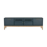 Rivero Media Console & Cabinet Teal Gold Handles-TV Stands & Media Centers-SUNPAN-LOOMLAN