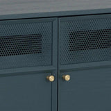 Rivero Media Console & Cabinet Teal Gold Handles-TV Stands & Media Centers-SUNPAN-LOOMLAN