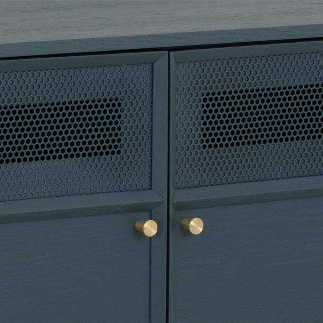 Rivero Media Console & Cabinet Teal Gold Handles-TV Stands & Media Centers-SUNPAN-LOOMLAN