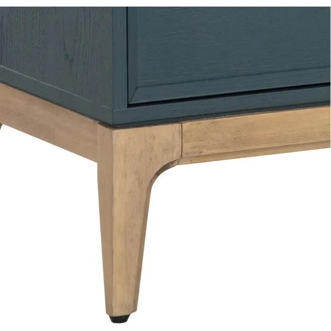 Rivero Media Console & Cabinet Teal Gold Handles-TV Stands & Media Centers-SUNPAN-LOOMLAN