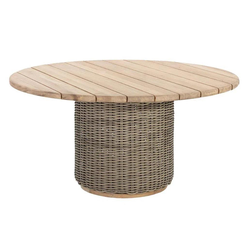 Riviera Natural Wood Outdoor Dining Table-Outdoor Dining Tables-SUNPAN-Round-LOOMLAN