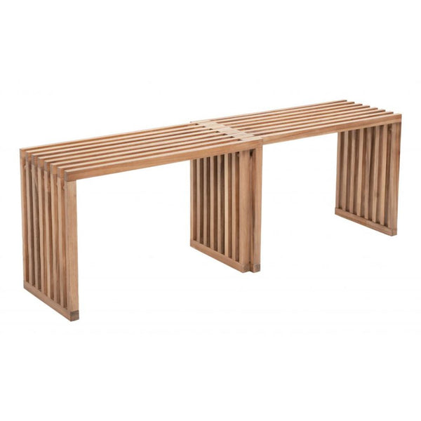 Riviera Natural Wooden Extendable Outdoor Bench 2PC