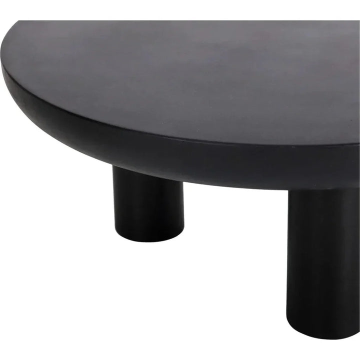 Rocca Concrete & Wood Black Round Coffee Table - LOOMLAN - Moe's Home - Coffee Tables
