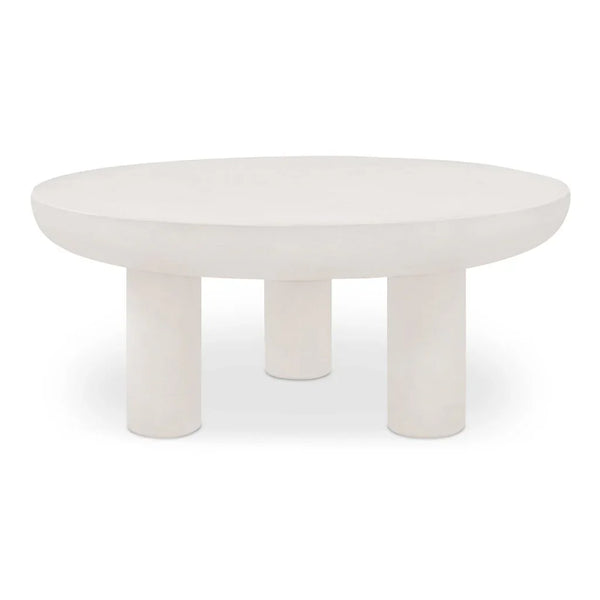 Rocca Cream Concrete Outdoor Coffee Table-Outdoor Coffee Tables-Moe's Home-LOOMLAN