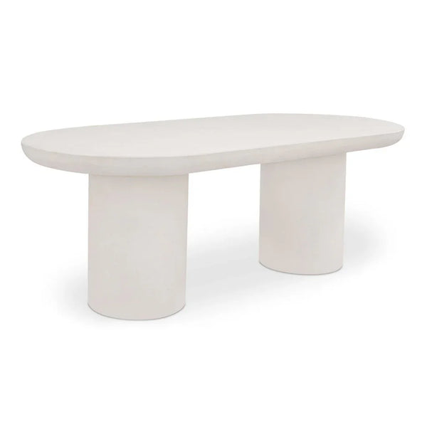 Rocca Cream Concrete Outdoor Dining Table-Outdoor Dining Tables-Moe's Home-LOOMLAN
