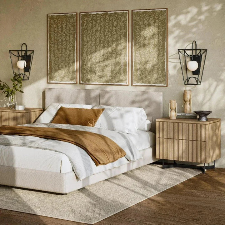 23.5 in. Rochefort Metal & Glass Black Wall Sconce - LOOMLAN - Currey & Co - Wall Sconces