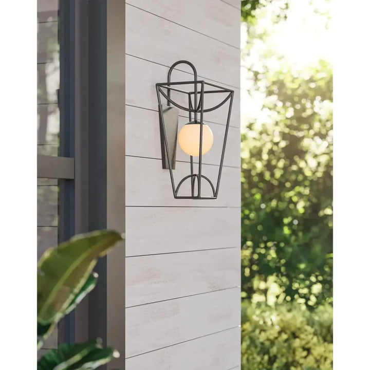 23.5 in. Rochefort Metal & Glass Black Wall Sconce - LOOMLAN - Currey & Co - Wall Sconces