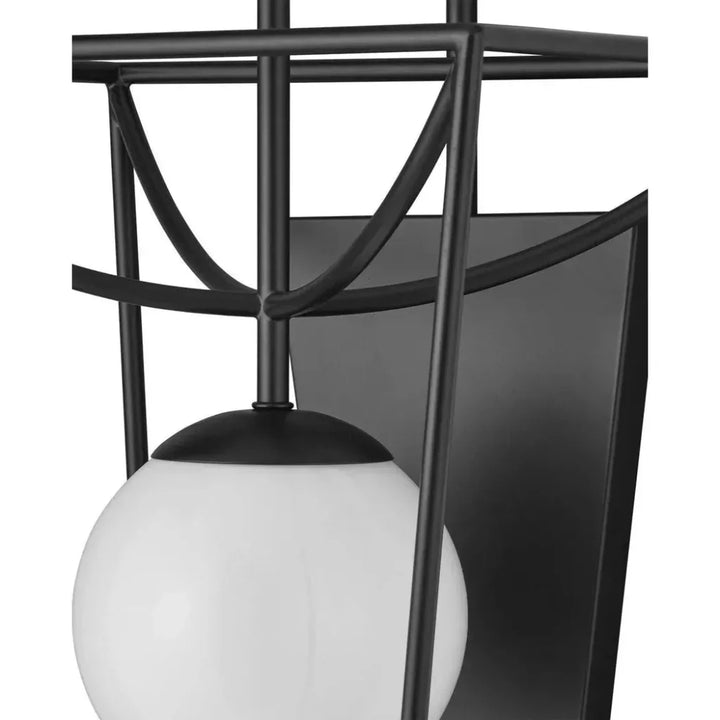 23.5 in. Rochefort Metal & Glass Black Wall Sconce - LOOMLAN - Currey & Co - Wall Sconces