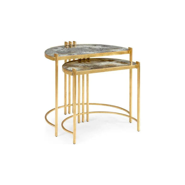 Rockefeller Acid Washed Mirror Top Nested Table (Set of 2) - LOOMLAN - Wildwood - Side Tables