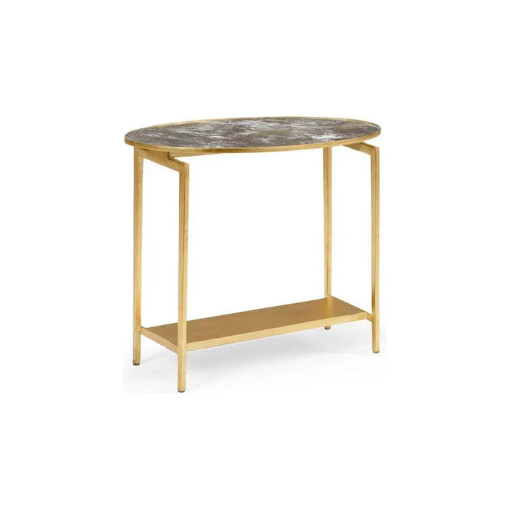 Rockefeller Acid Washed Mirror Top Side Table - LOOMLAN - Wildwood - Side Tables