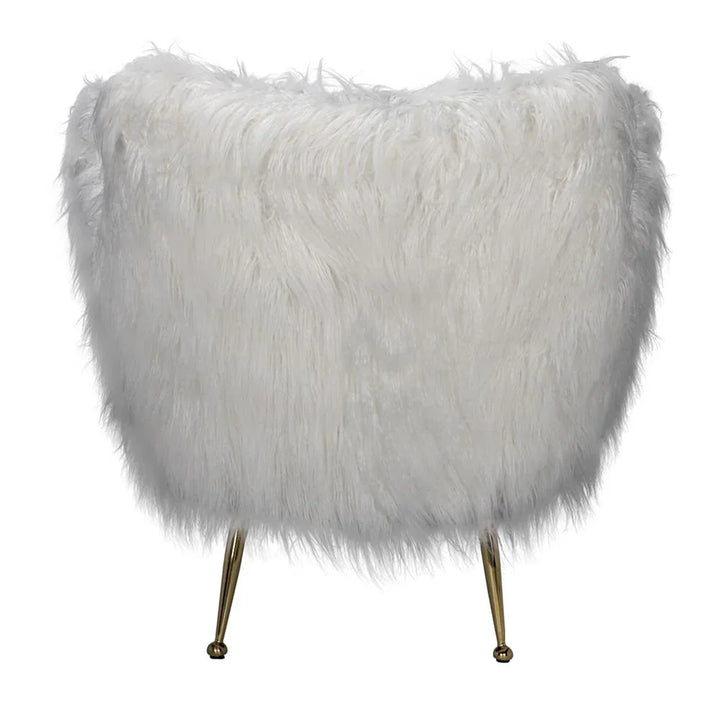 Rodney Steel Base White Flokati Chair - LOOMLAN - Noir - Club Chairs