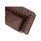 88" Vintage Brown Chesterfield Leather Sofa Made to Order Sofas & Loveseats LOOMLAN By Uptown Sebastian