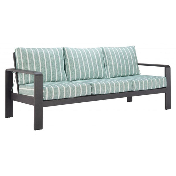 Rolig Green Olefin Fabric Outdoor Sofa