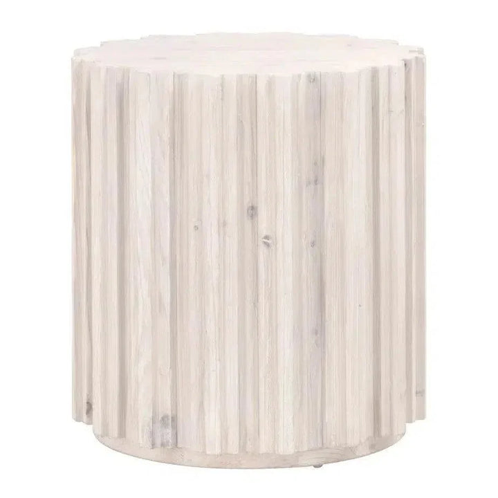 Roma Reclaimed Drum End Table Solid Wood - LOOMLAN - Essentials For Living - Side Tables
