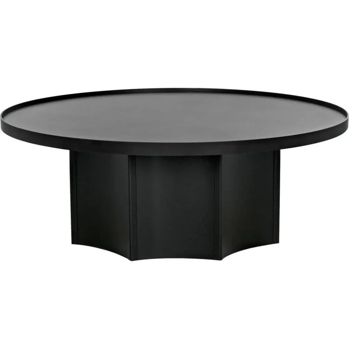 Rome Black Steel Round Coffee Table - LOOMLAN - Noir - Coffee Tables