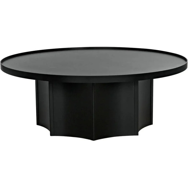 Rome Black Steel Round Coffee Table - LOOMLAN - Noir - Coffee Tables