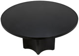 Rome Black Steel Round Dining Table-Dining Tables-Noir-LOOMLAN
