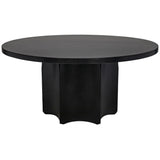 Rome Black Steel Round Dining Table-Dining Tables-Noir-LOOMLAN