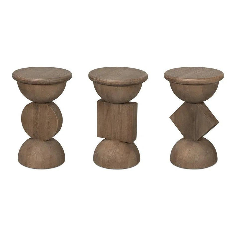 Romeo Natural Wooden Side Tables (Set Of 3)