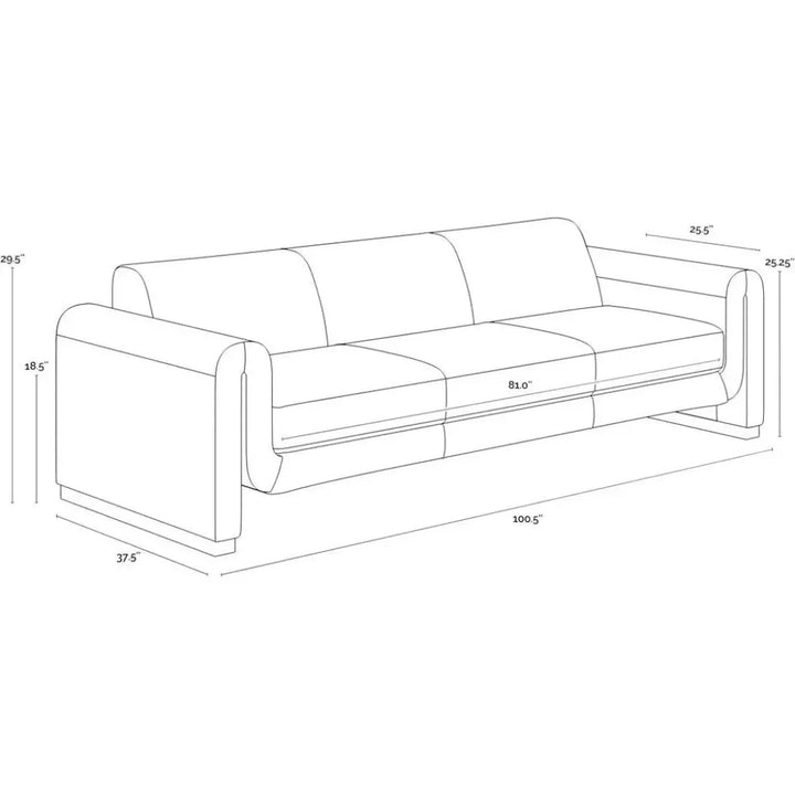 100 Inch Distressed Brown Leather Sofa | LOOMLAN