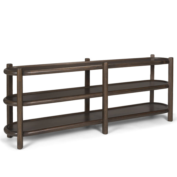 Romi Three Shelves Wooden Console Table