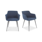 Ronda Performance Fabric Dining Chair 2PC-Dining Chairs-Moe's Home-Blue-LOOMLAN