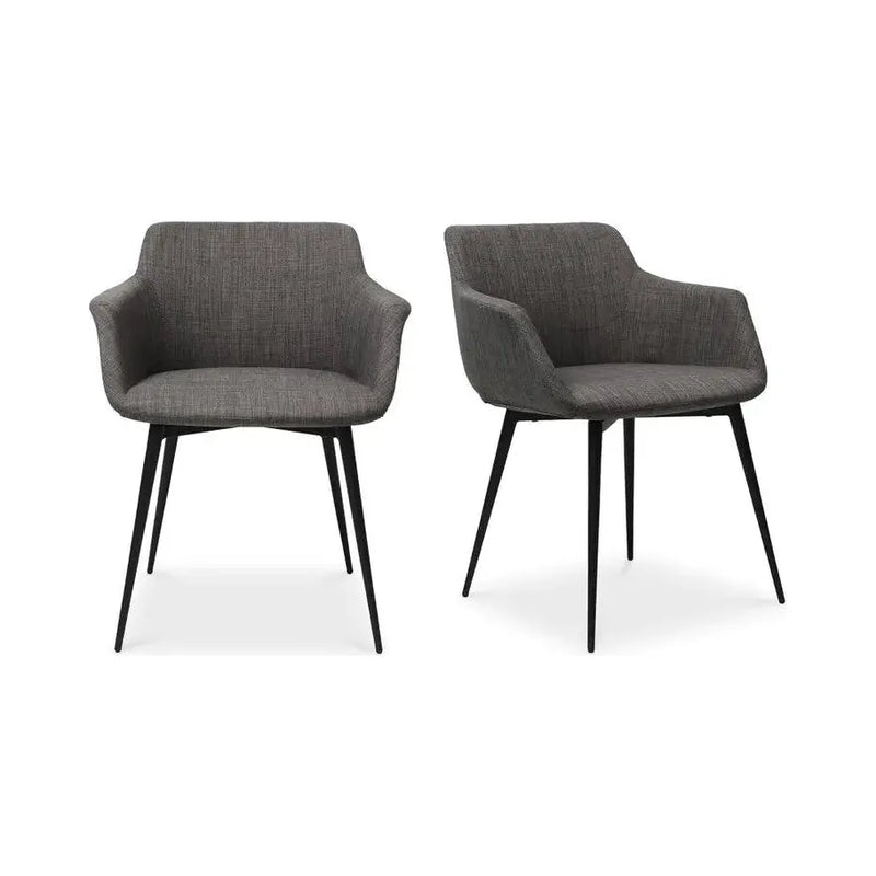 Ronda Performance Fabric Dining Chair 2PC-Dining Chairs-Moe's Home-Dark Grey-LOOMLAN