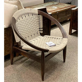 Rope Papasan Darkwash Barrel Accent Chair