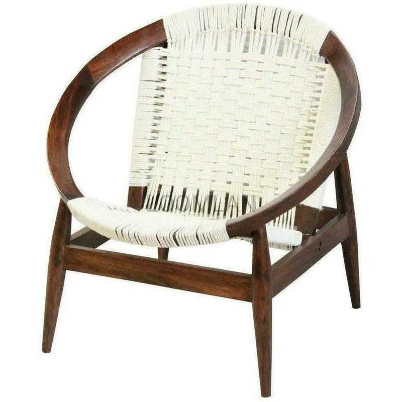 Rope Papasan Darkwash Barrel Accent Chair