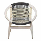 Rope Papasan White Barrel Accent Chair