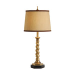 Rope Twist Candlestick Marble Mounted Table Lamp