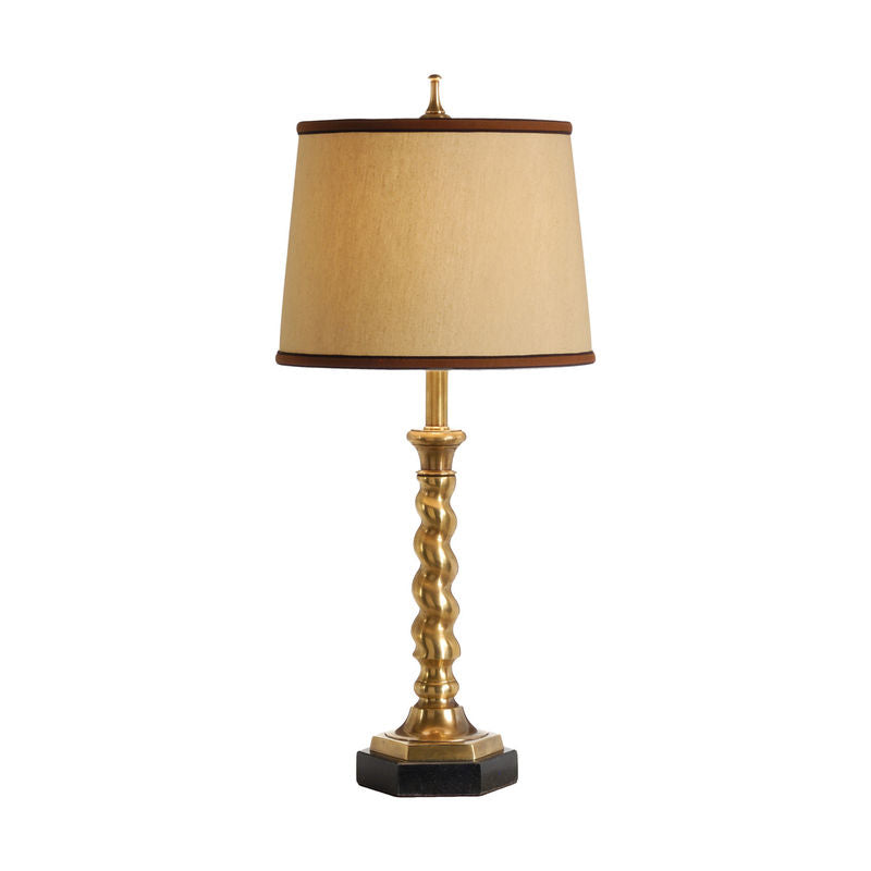 Rope Twist Candlestick Marble Mounted Table Lamp