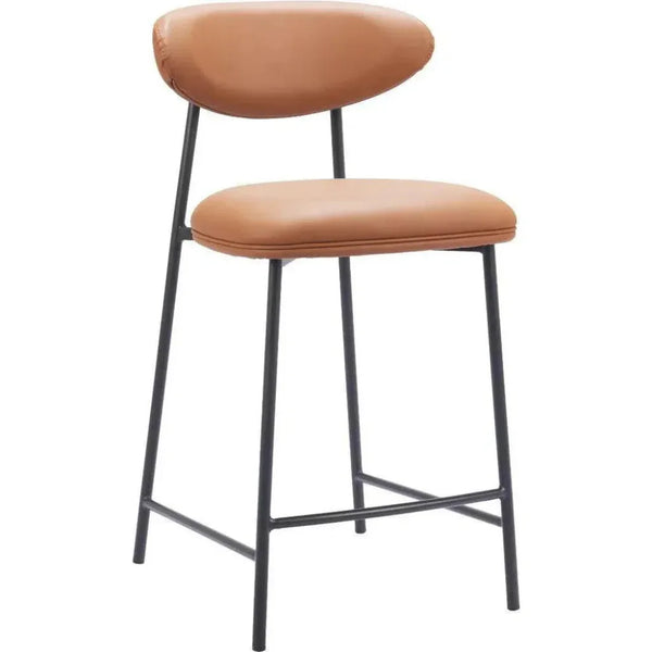 Rorun Wood and Steel Brown Counter Stool 2PC - LOOMLAN - Zuo Modern - Counter Stools