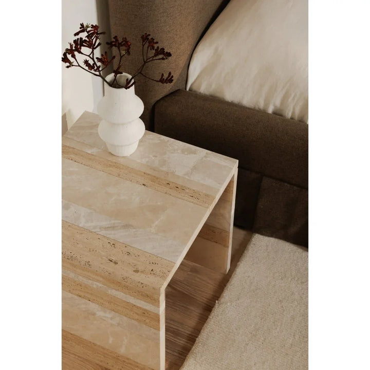 Rosa Marble Design Outdoor Accent Table - LOOMLAN