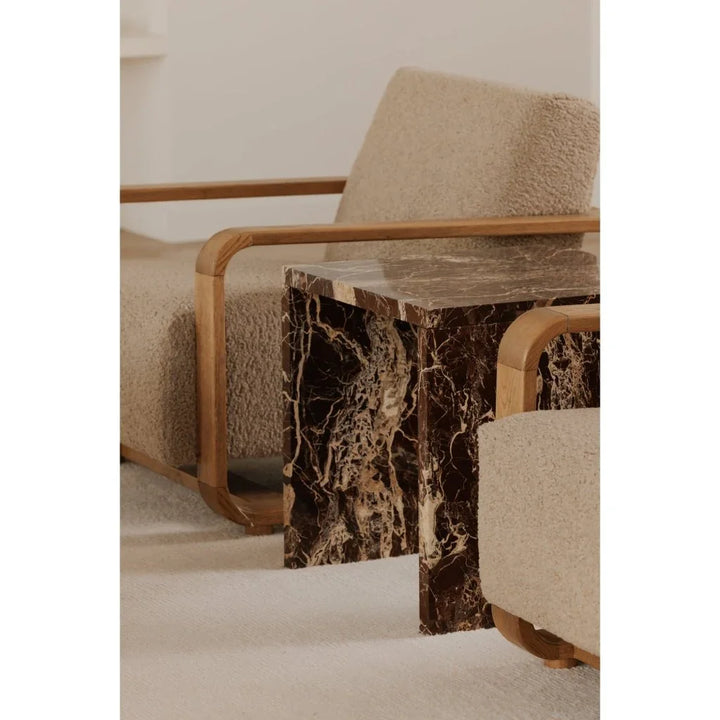 Rosa Marble Design Outdoor Accent Table - LOOMLAN
