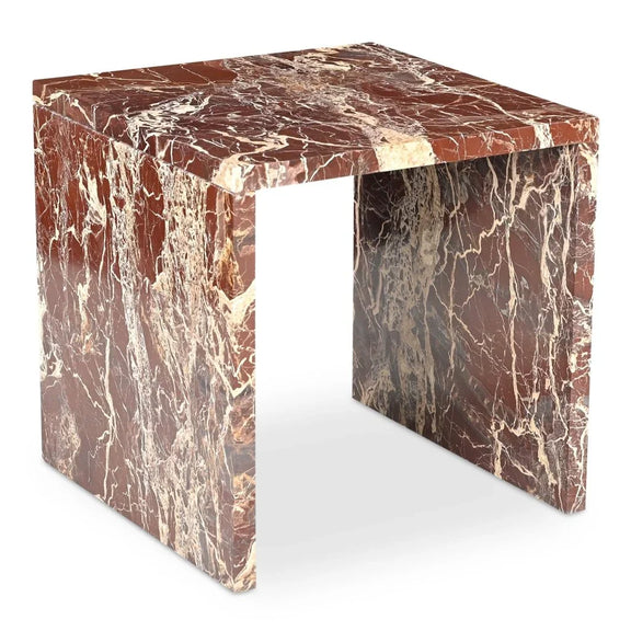 Rosa Marble Design Outdoor Accent Table - LOOMLAN