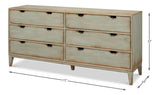 Rosa Six Drawer Sideboard Sage For Living Room-Sideboards-Sarreid-LOOMLAN