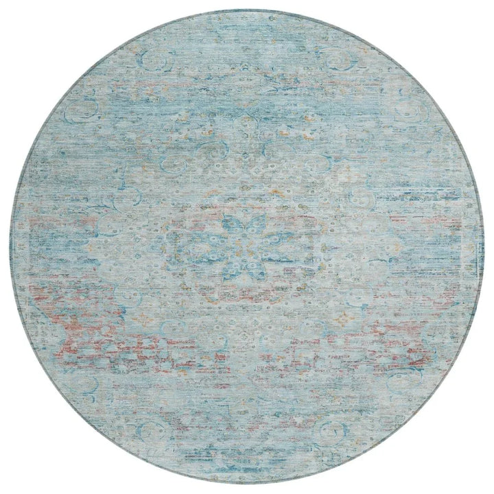 Rosantha Blue Washable Indoor - Outdoor Rug - LOOMLAN - LOOMLAN Rugs - Outdoor Rugs
