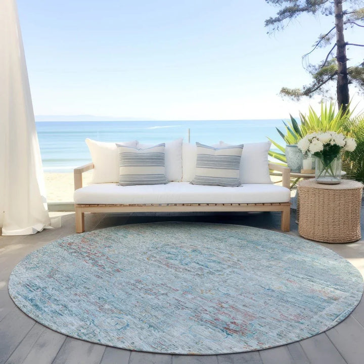 Rosantha Blue Washable Indoor - Outdoor Rug - LOOMLAN - LOOMLAN Rugs - Outdoor Rugs