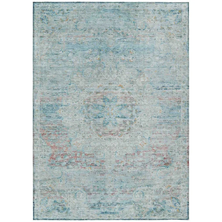 Rosantha Blue Washable Indoor - Outdoor Rug - LOOMLAN - LOOMLAN Rugs - Outdoor Rugs