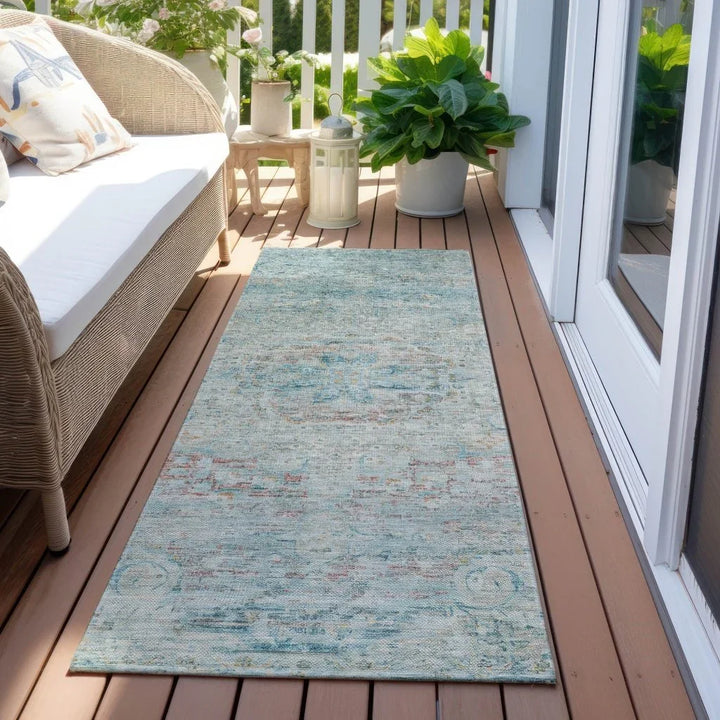 Rosantha Blue Washable Indoor - Outdoor Rug - LOOMLAN - LOOMLAN Rugs - Outdoor Rugs