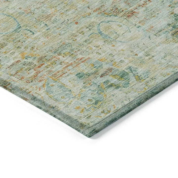 Rosantha Green Washable Indoor - Outdoor Rug - LOOMLAN - LOOMLAN Rugs - Outdoor Rugs