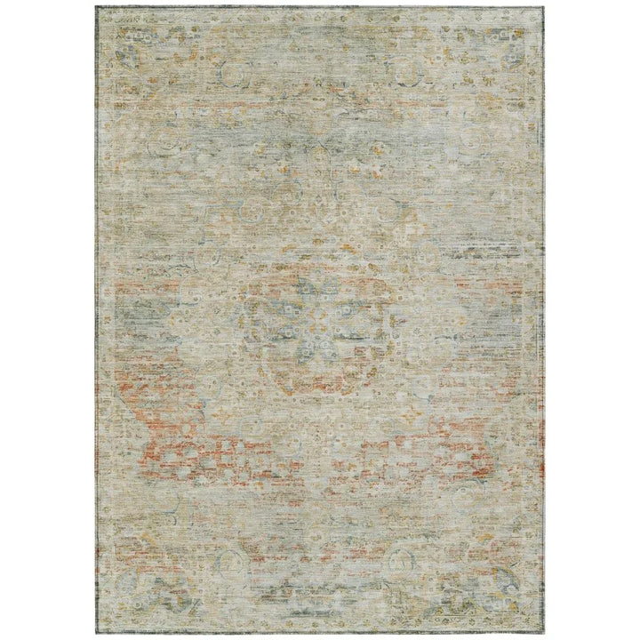 Rosantha Tan Washable Indoor - Outdoor Rug - LOOMLAN - LOOMLAN Rugs - Outdoor Rugs